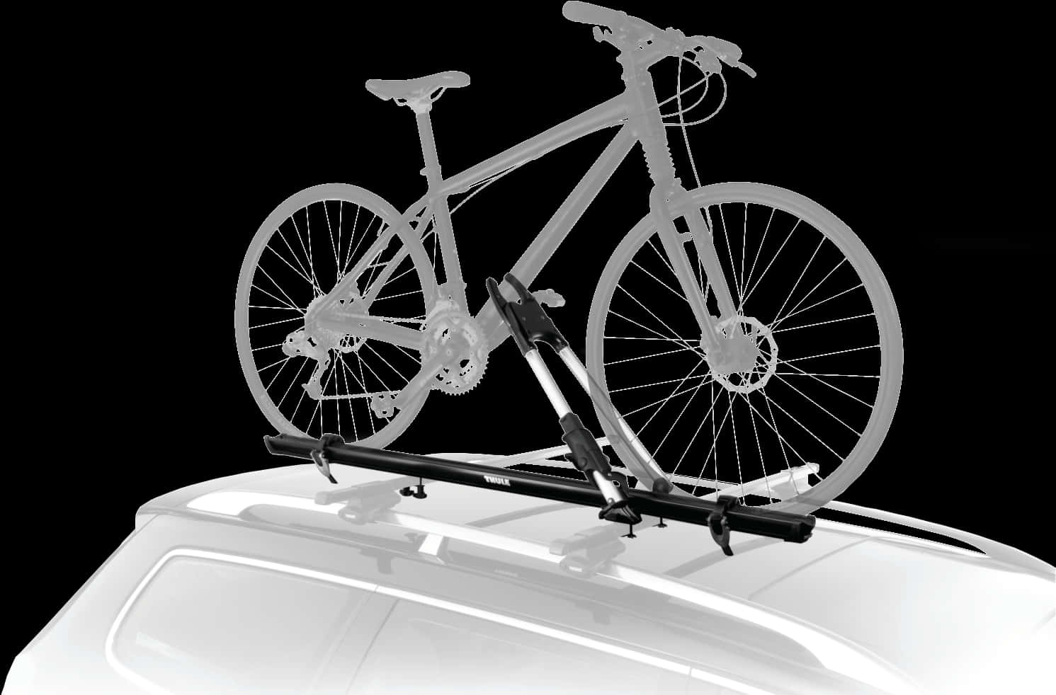 Bike Mountedon Car Roof Rack