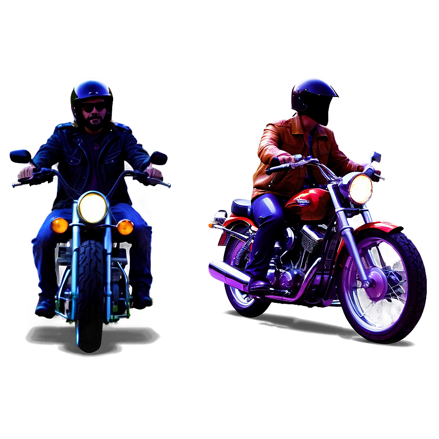 Biker Night Ride Scene PNG igb PNG with transparent background