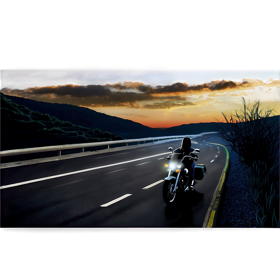 Biker Night Ride Scene Png Juu