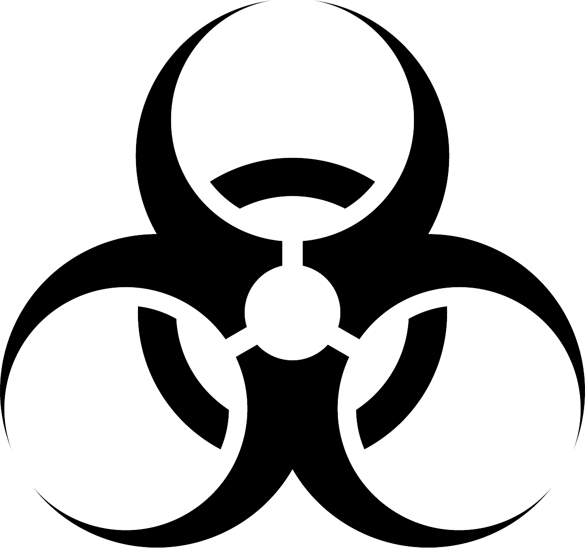 Biohazard Symbol Blackon Transparent