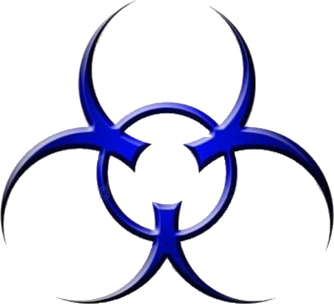 Biohazard Symbol Blue