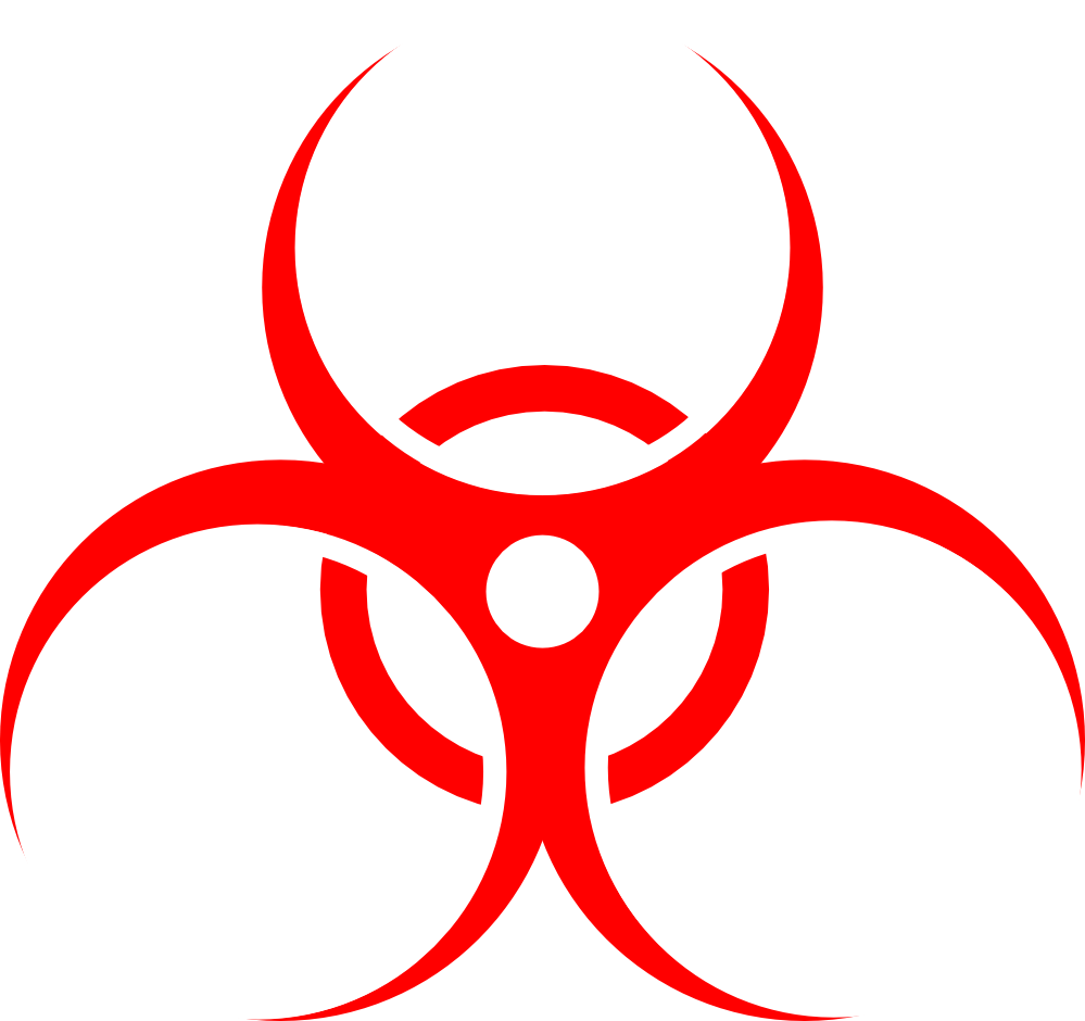 Biohazard Symbol Redon Gray