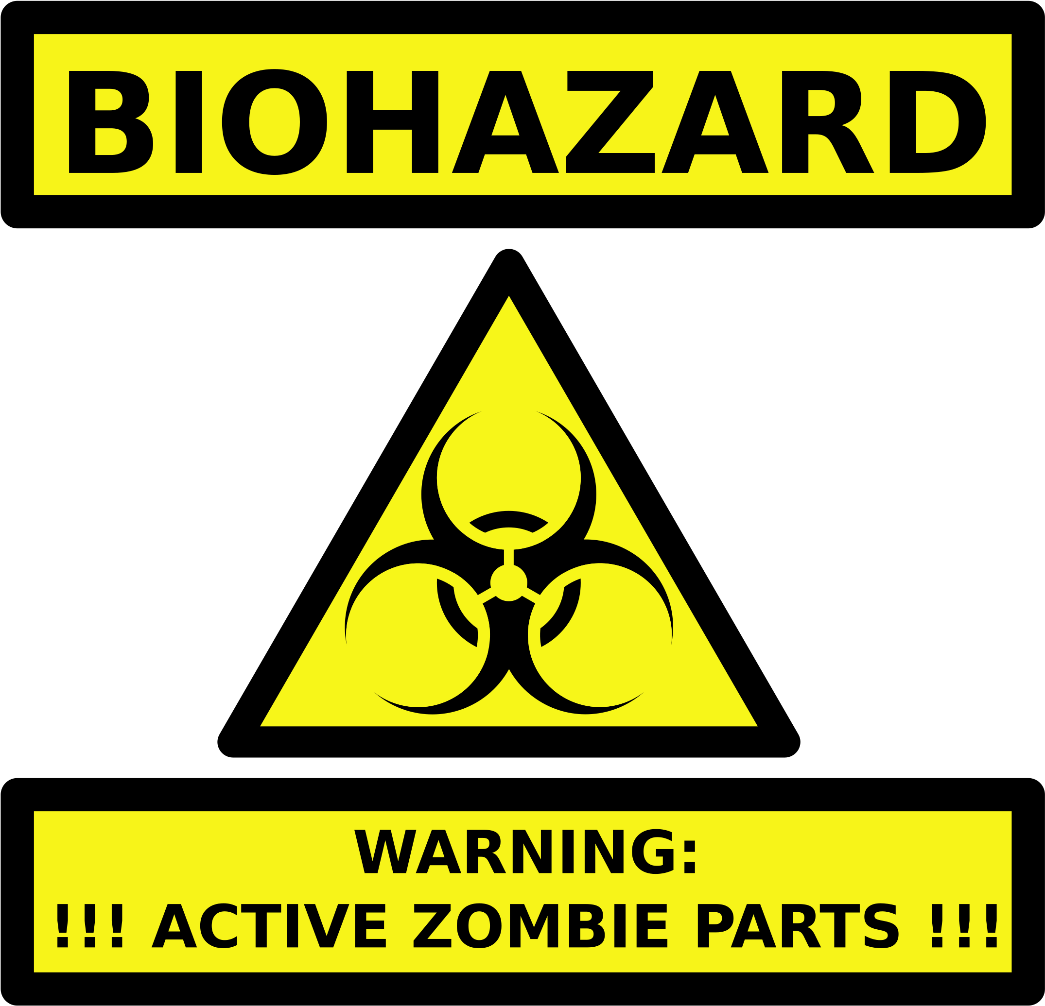 Biohazard Zombie Warning Sign