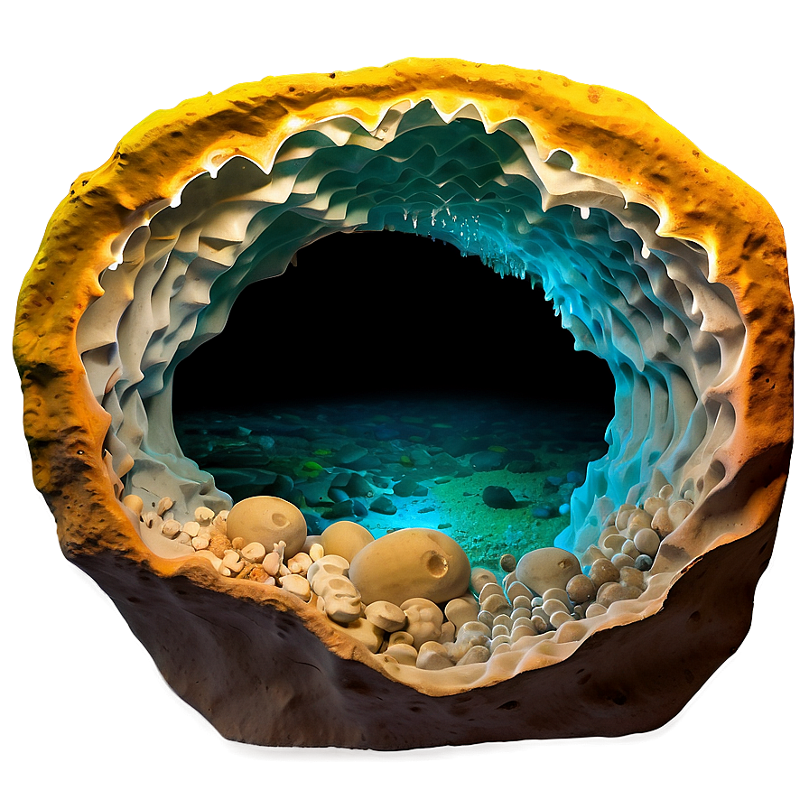 Bioluminescent Marine Cave Png Geh45