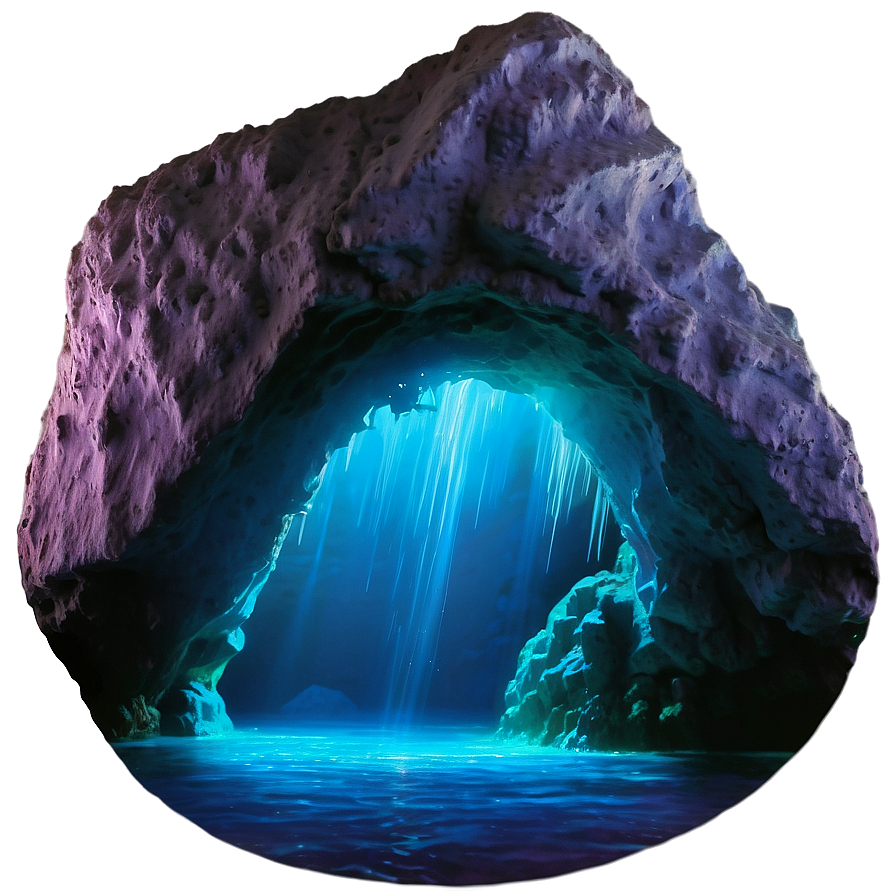 Bioluminescent Marine Cave Png Nkk11