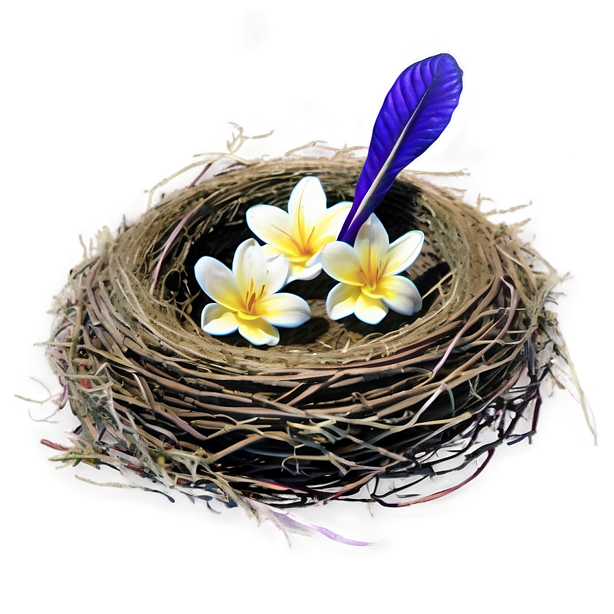 Bird Nest With Flowers Png 30