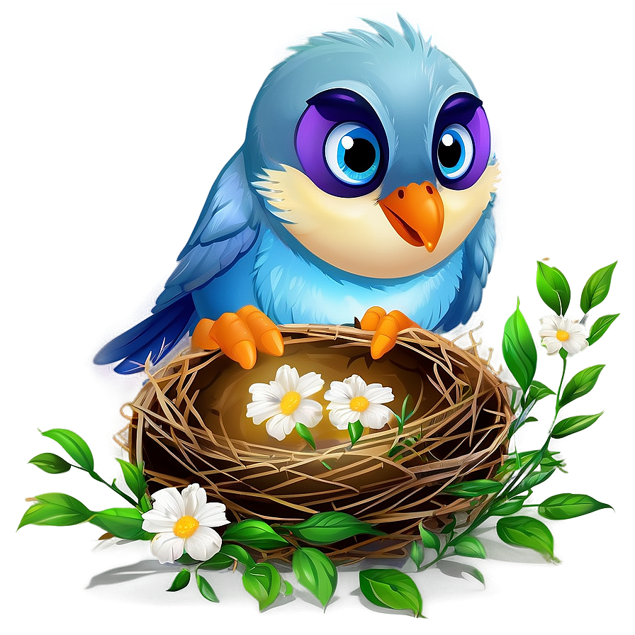 Bird Nest With Flowers Png Sbf61