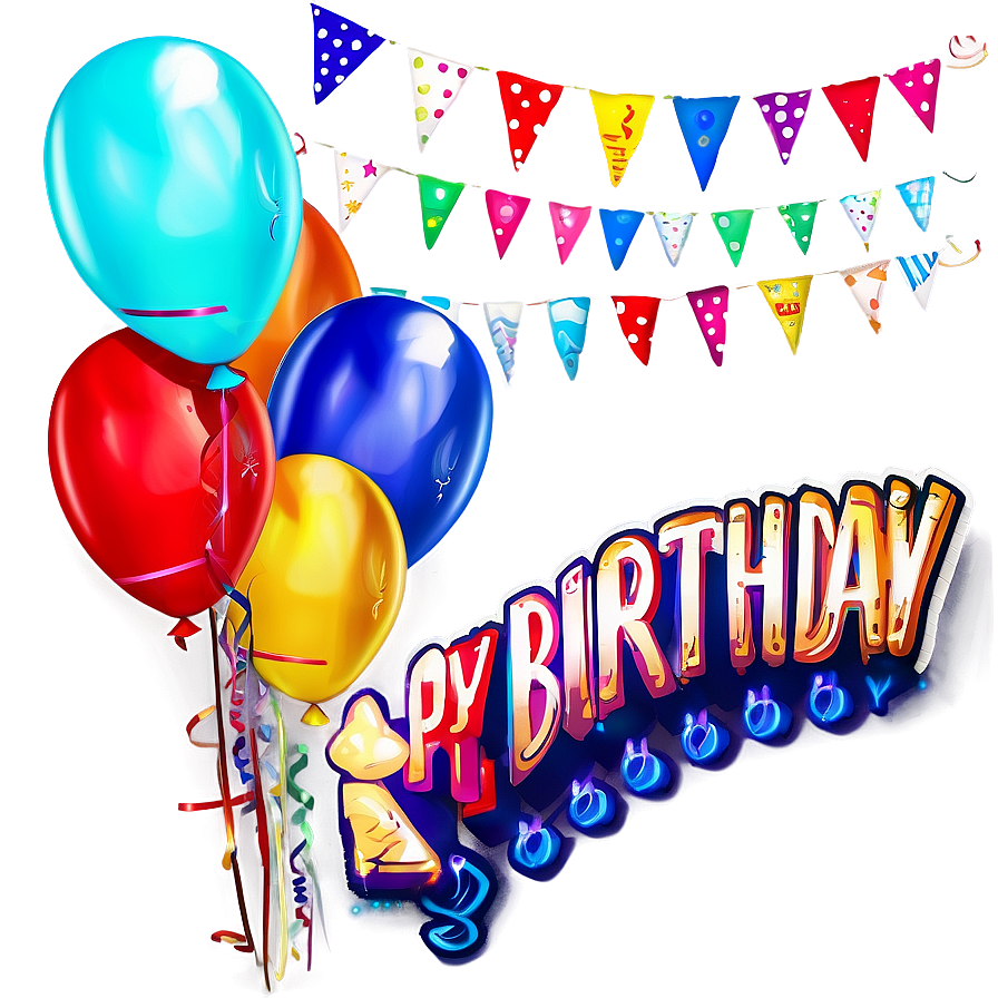 Birthday Balloon Banner Png 83