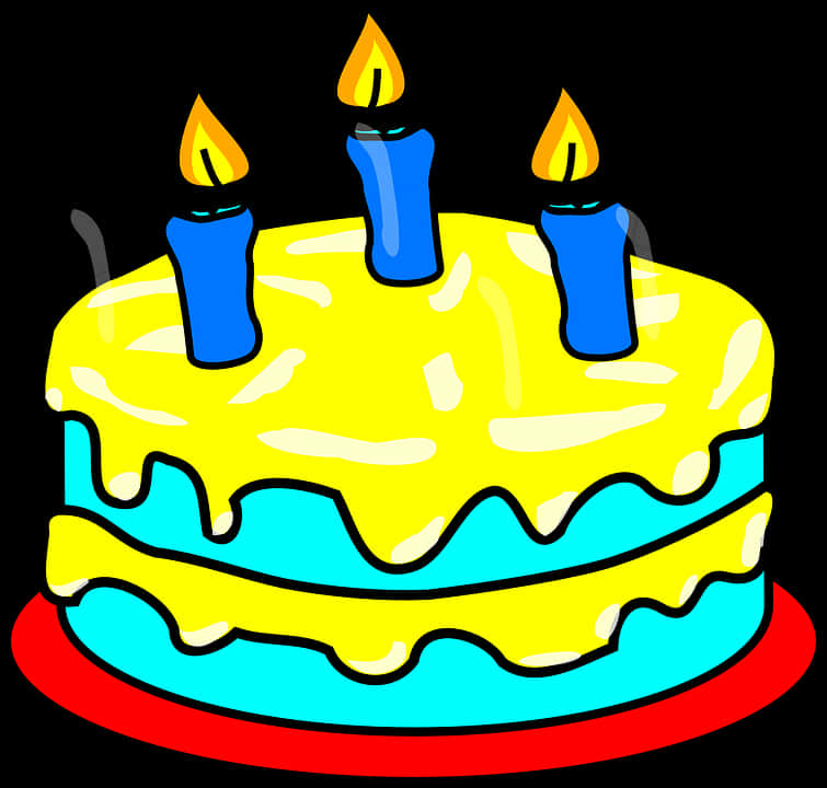 Birthday Cake With Candles Illustration PNG with transparent background