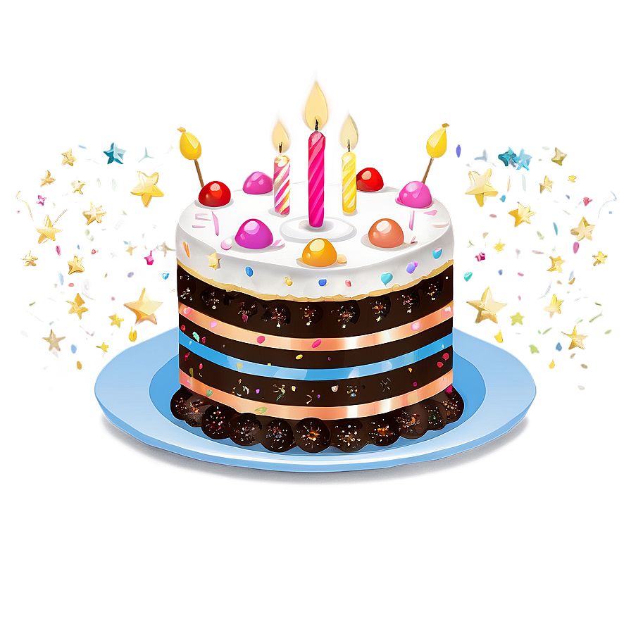 Birthday Cake With Stars Png 05042024