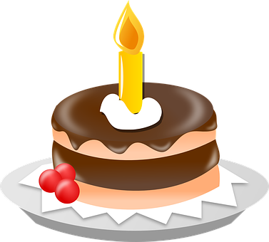Birthday Cakewith Candle PNG with transparent background