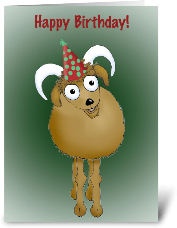 Birthday Goat Cartoon Celebration