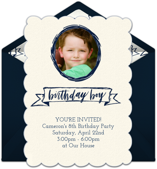 Birthday Invitation Boy Photo