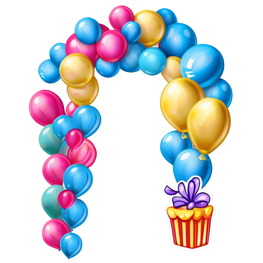 Birthday Party Balloon Garland Png 11