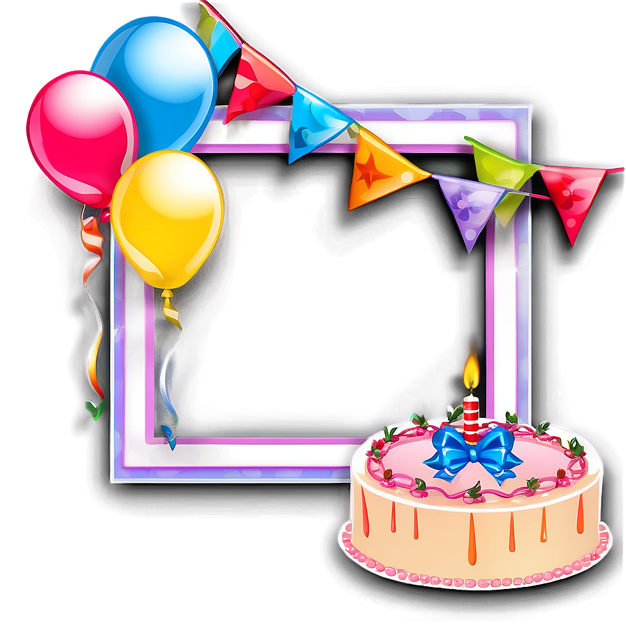 Birthday Photo Frame PNG pqp44 PNG image with a transparent background, free high-resolution download