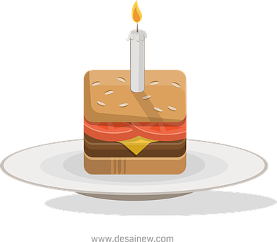 Birthday Sandwich Candle Celebration PNG with transparent background