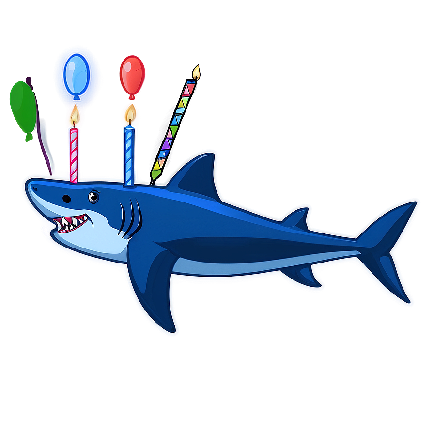 Birthday Shark Hat Graphic Png 06292024