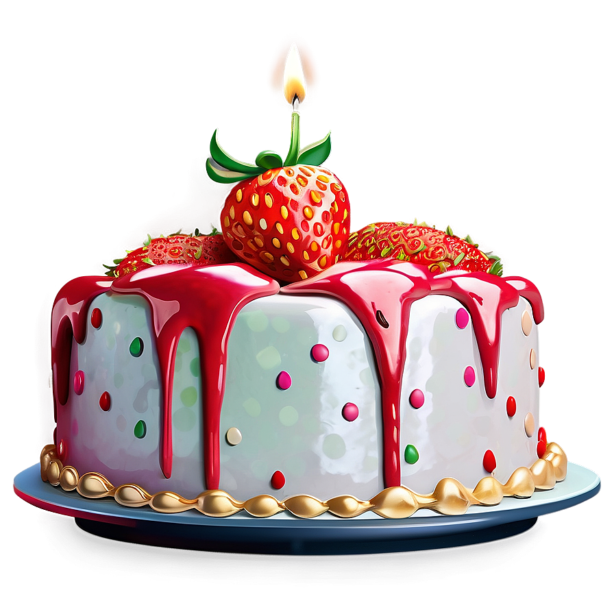 Birthday Strawberry Cute Png Fqr