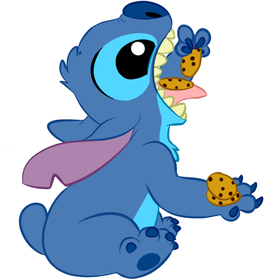 Biscuits Art Eating Stitch Fish Png Download Free - Lilo And Stitch Stitch Eating, Transparent Png PNG with transparent background