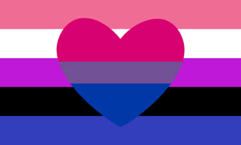 Bisexual Flag Heart Graphic PNG with transparent background