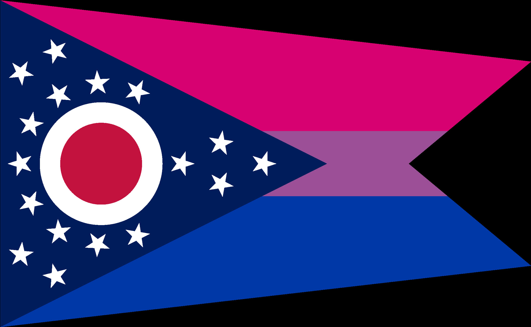 Bisexual Flag Ohio Fusion PNG with transparent background