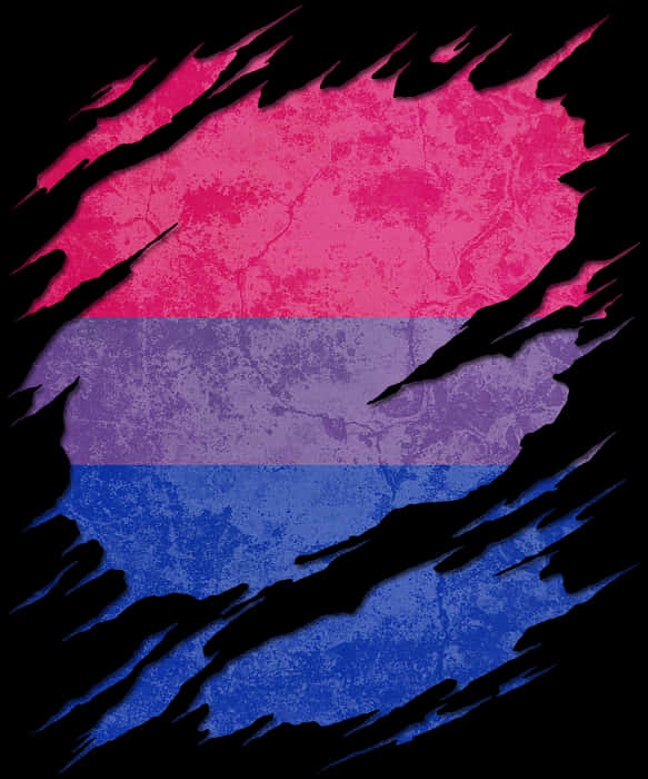 Bisexual Flag Torn Texture PNG with transparent background