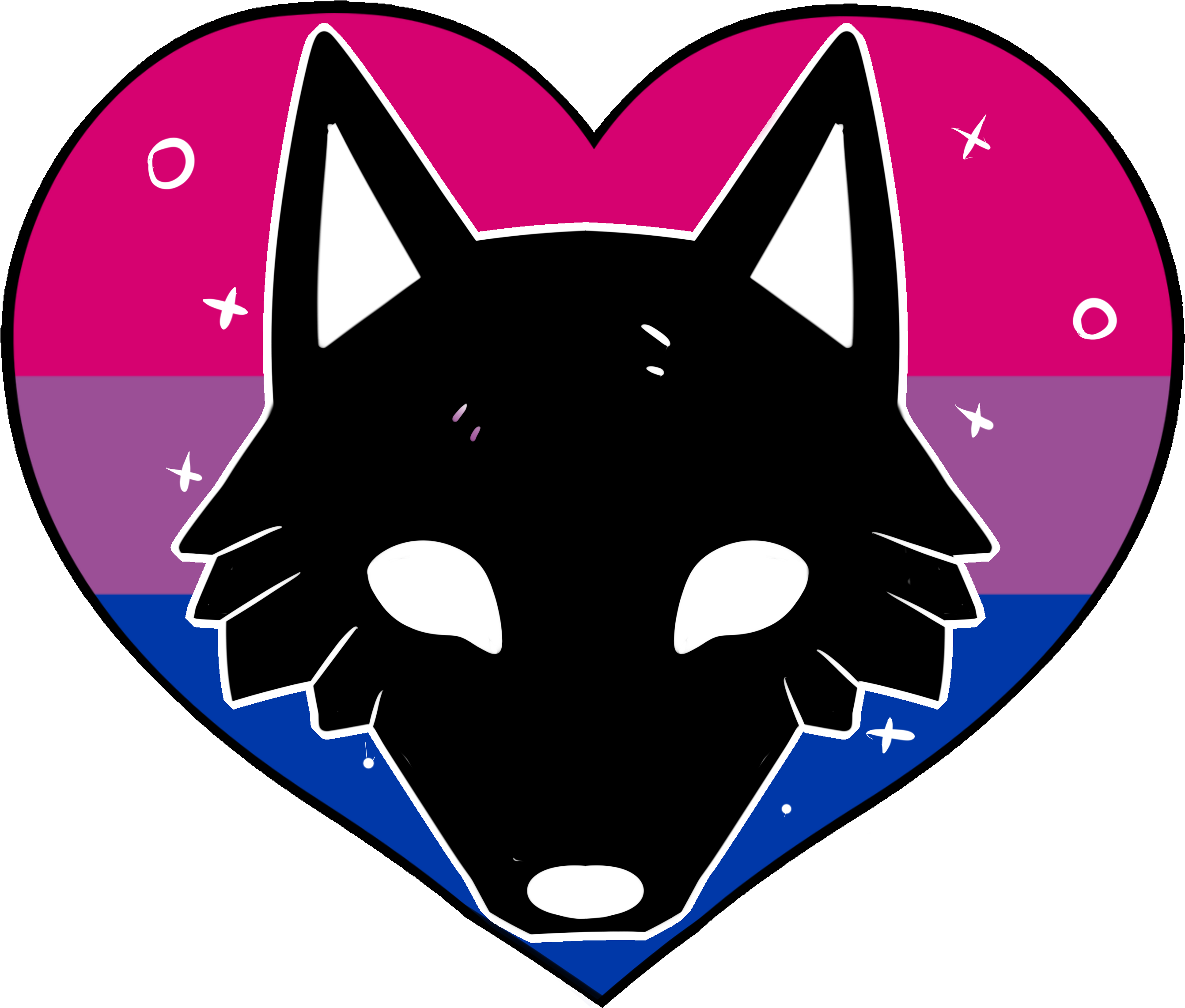 Bisexual Pride Wolf Heart