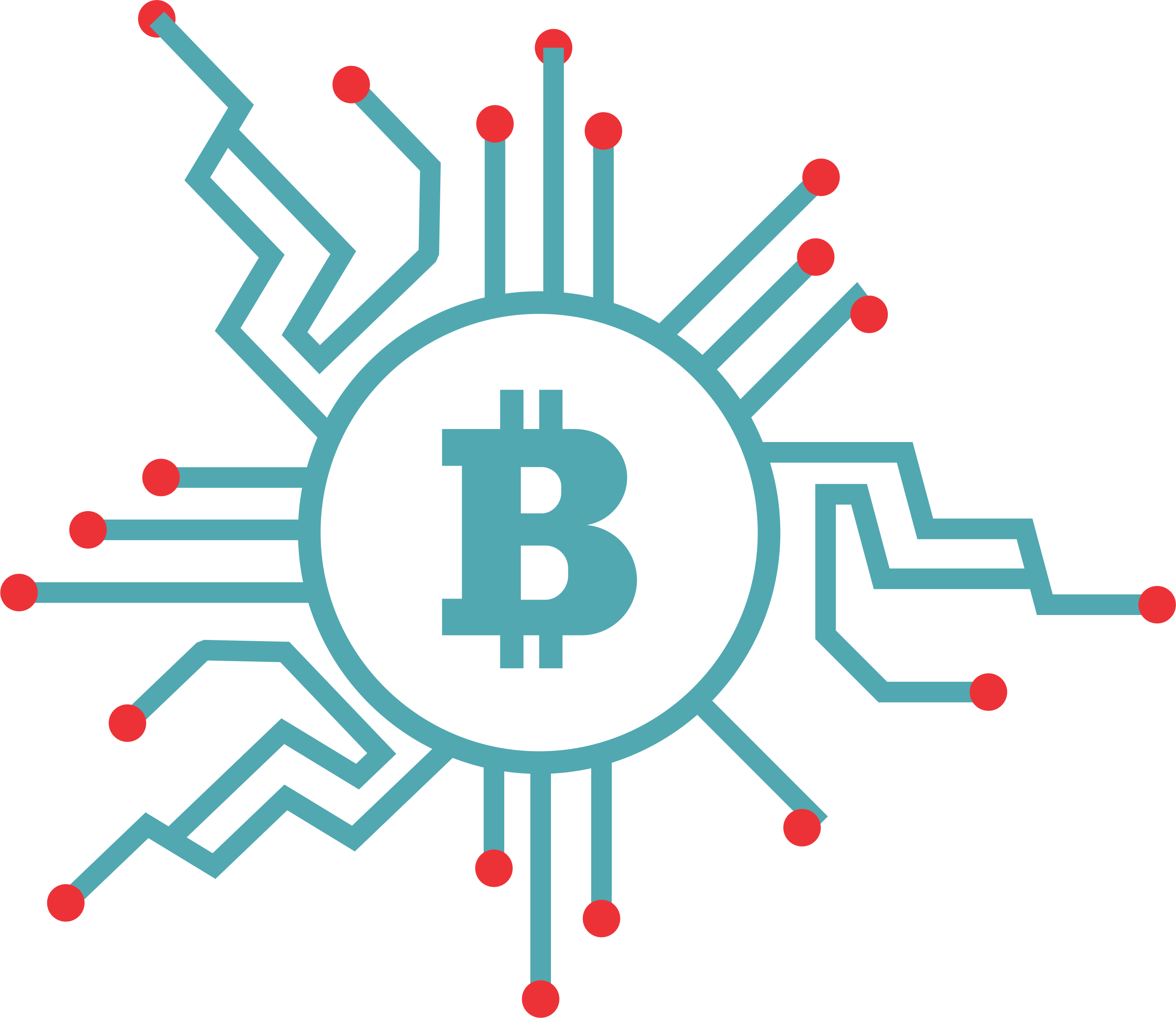 Bitcoin Circuit Board Graphic