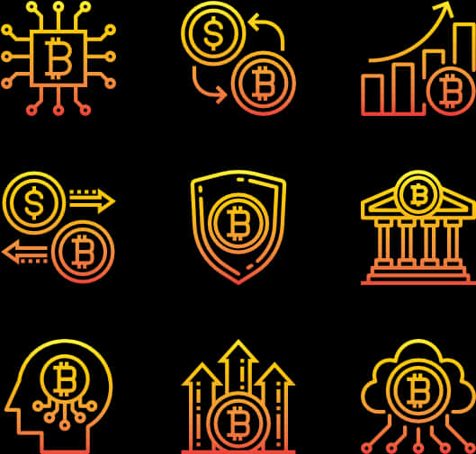 Bitcoin Concept Icons Set