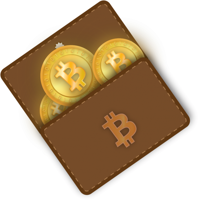 Bitcoin Wallet Illustration PNG with transparent background