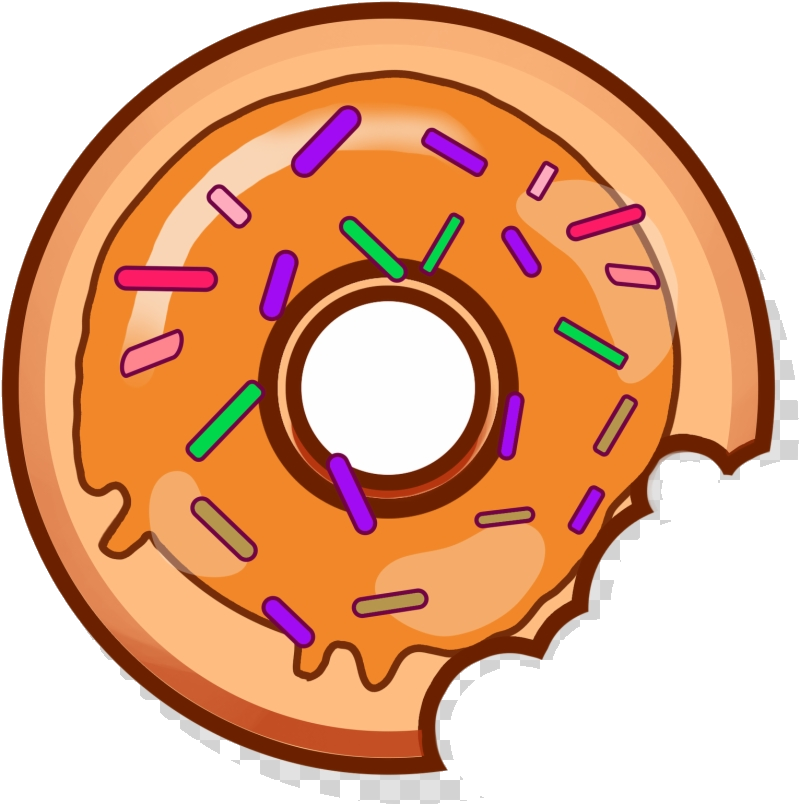 Bitten Sprinkled Donut Illustration