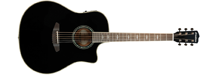 Black Acoustic Guitaron Dark Background