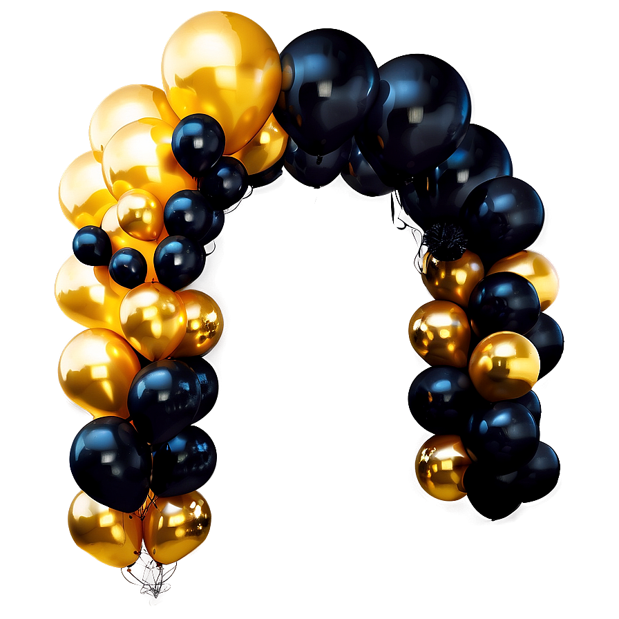 Black And Gold Balloon Arch Png 69