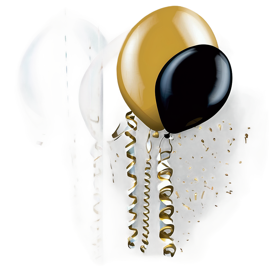 Black And Gold Balloons For Events Png 26