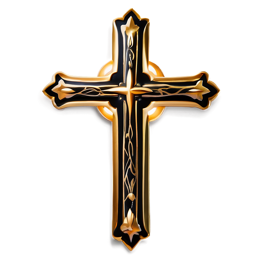 Black And Gold Cross Png Dqx42