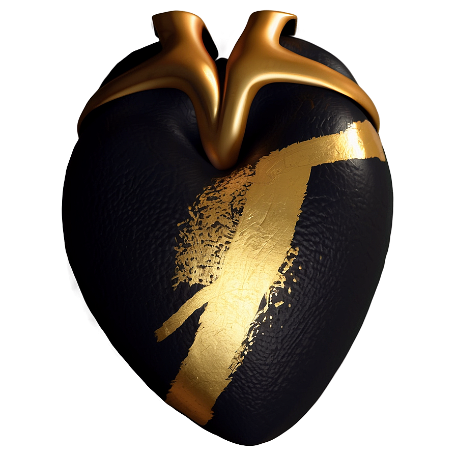 Black And Gold Heart Png 19