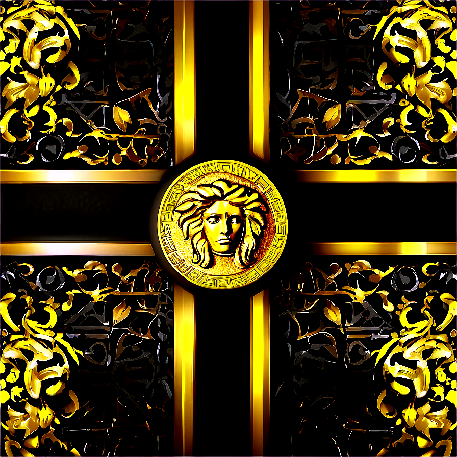 Black And Gold Versace Background Png Mle5