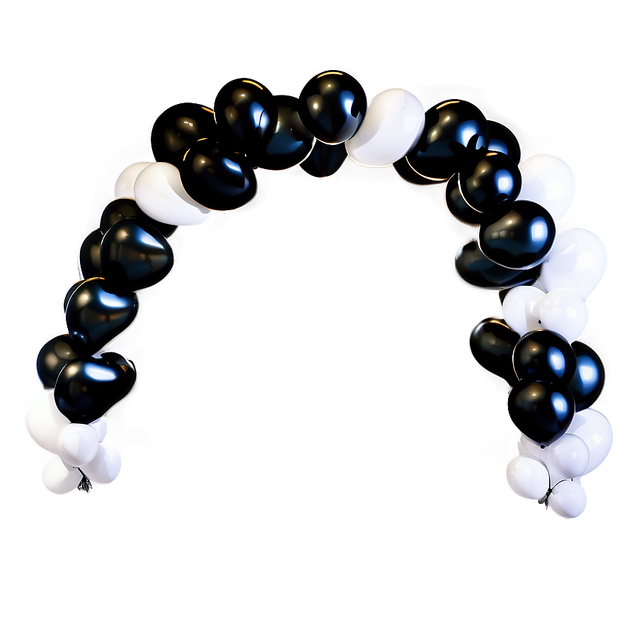 Black And White Balloon Arch Png 64