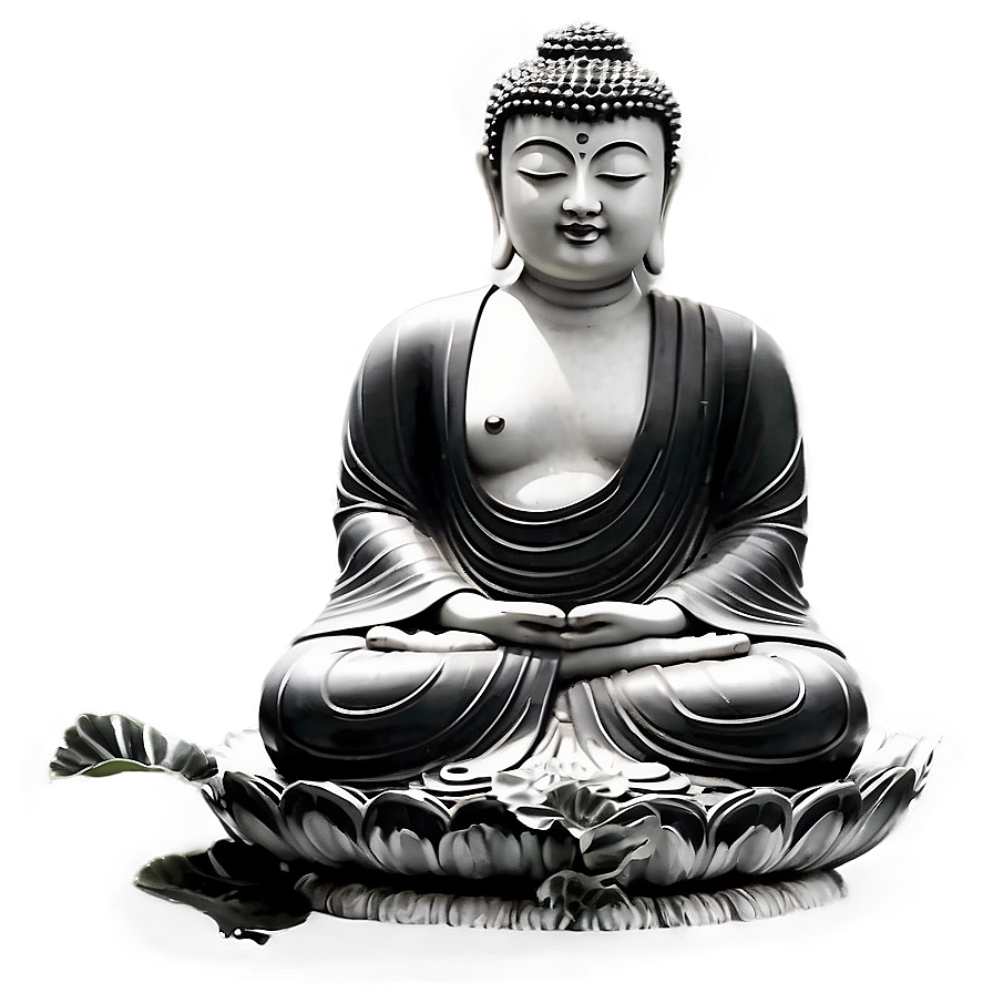 Black And White Buddha Png 44