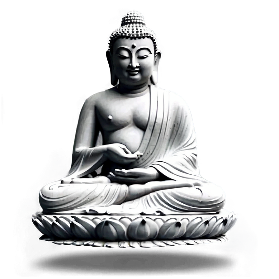 Black And White Buddha Png Acv