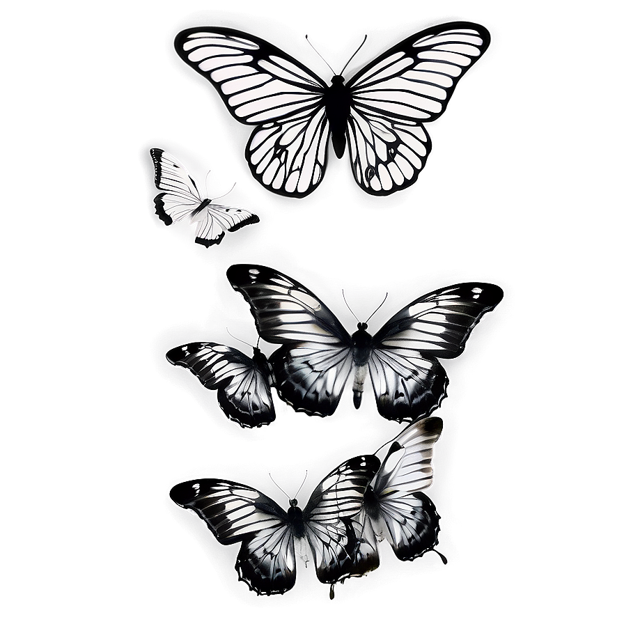 Black And White Butterflies Png Wbc