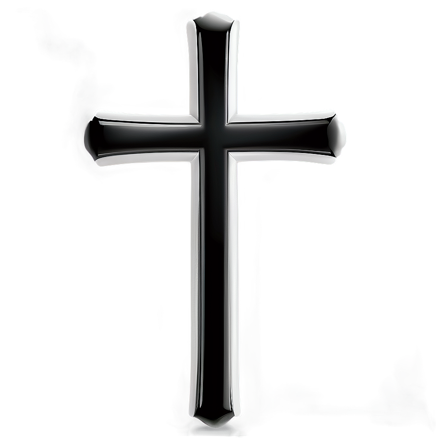 Black And White Catholic Cross Png 7