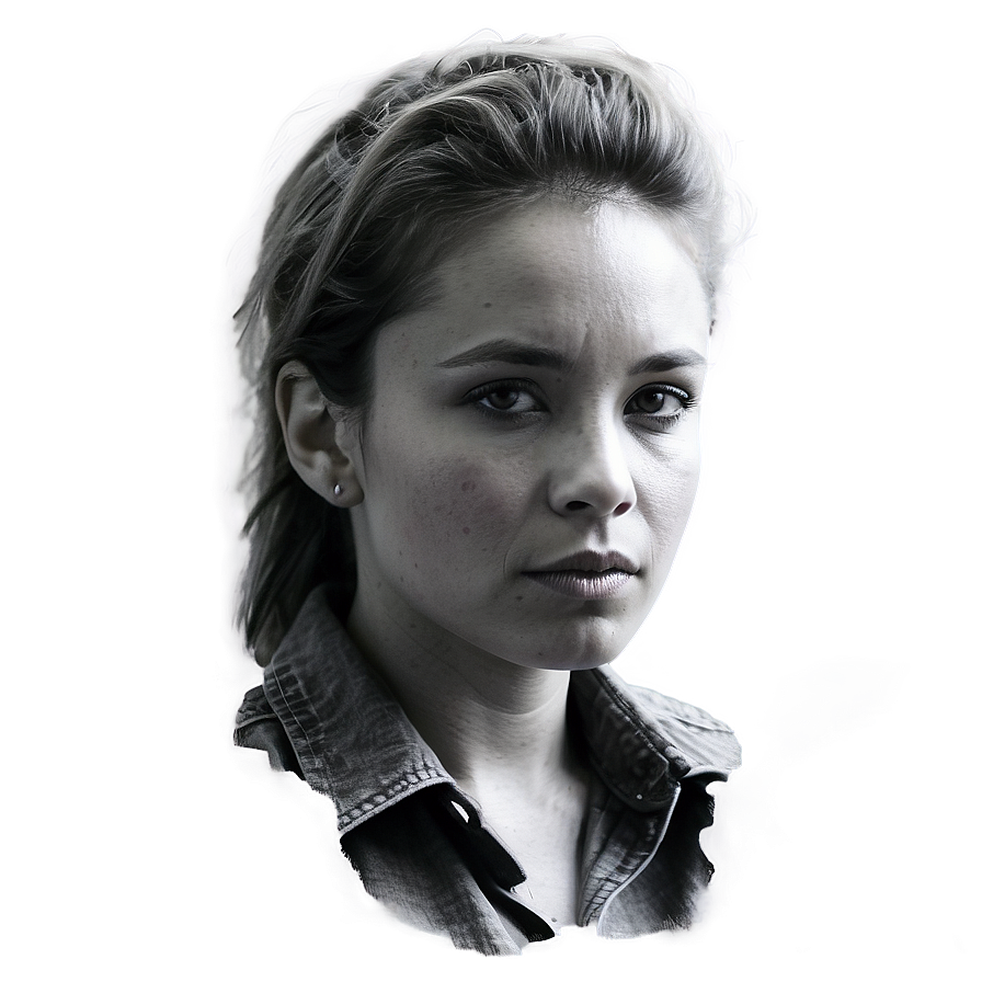 Black And White Charcoal Portrait Png Pcv96