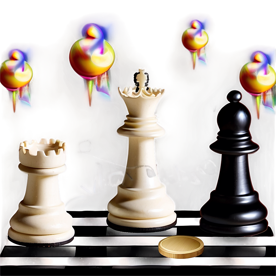 Black and White Chess Set PNG hdd14 PNG with transparent background