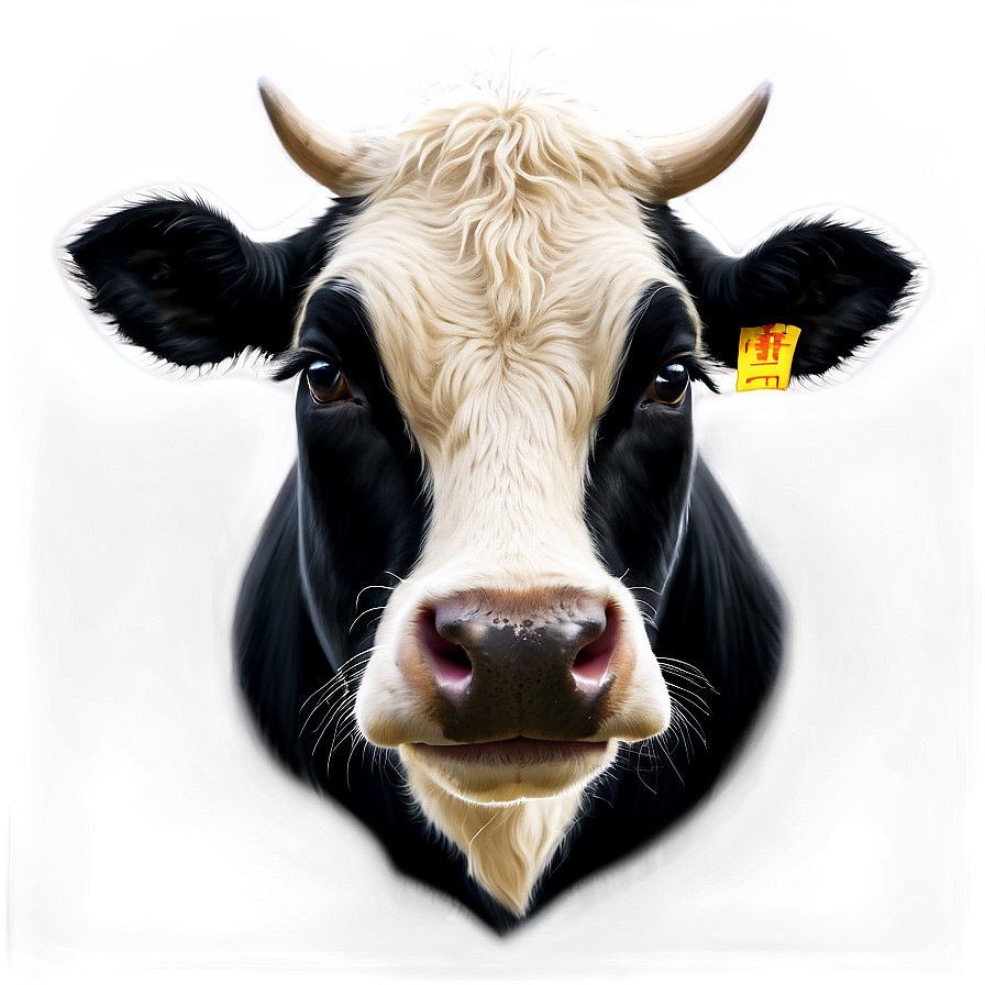 Black And White Cow Face Png Twt47