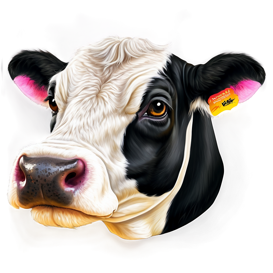 Black And White Cow Head Png 12