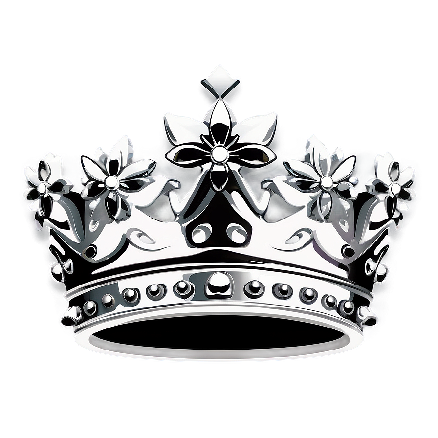 Black And White Crown Vector Png 06262024