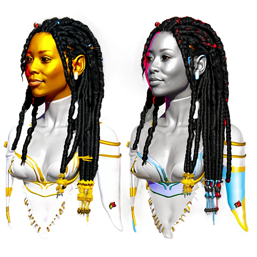 Black and White Dreads PNG xrf PNG with transparent background