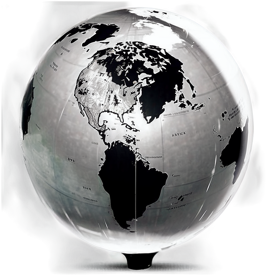 Black And White Earth Globe Png Xlj