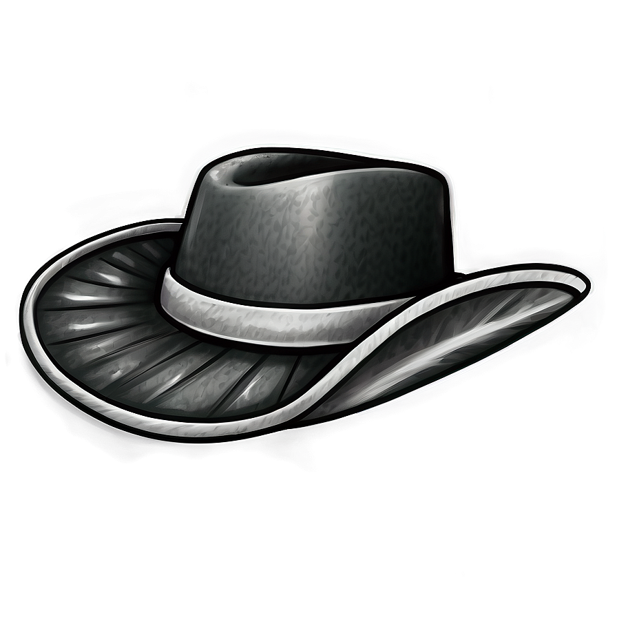 Black And White Farmer Hat Sketch Png 14